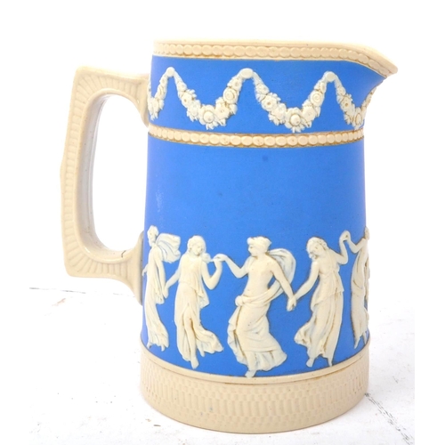 92 - W. T. Copeland - A late 19th century circa 1895 Dancing Hours ceramic jug with makers mark to unders... 