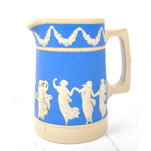 92 - W. T. Copeland - A late 19th century circa 1895 Dancing Hours ceramic jug with makers mark to unders... 