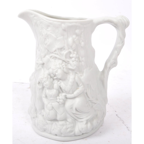 92 - W. T. Copeland - A late 19th century circa 1895 Dancing Hours ceramic jug with makers mark to unders... 