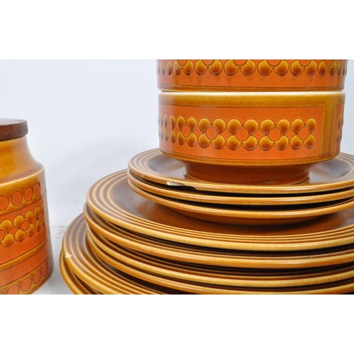 96 - Hornsea - Saffron Pattern - Vintage 20th century circa 1970s ceramic pottery dinner service. Compris... 