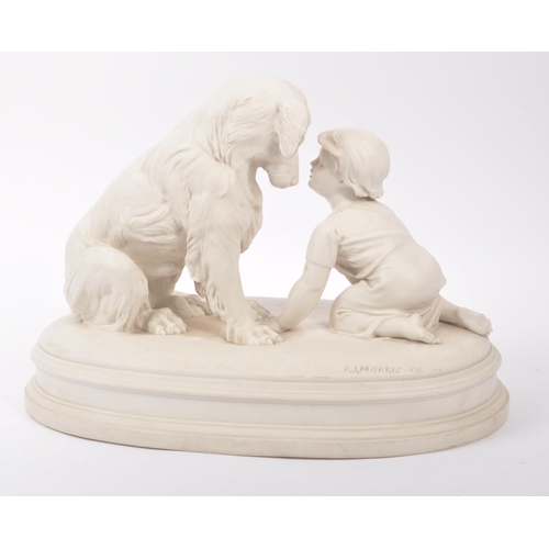 142 - Mintons - Two 20th Century porcelain china de blanc style diorama figures, one depicting a nude woma... 