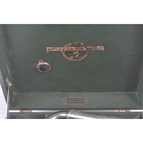 416 - Two vintage 20th century gramophone record player. With windup movement boxed. HMV and Columbia exam... 