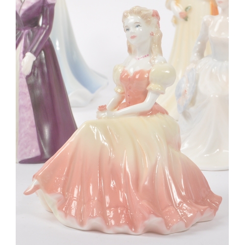 164 - Coalport - A collection of late 20th century and later porcelain china female table ware figurines. ... 