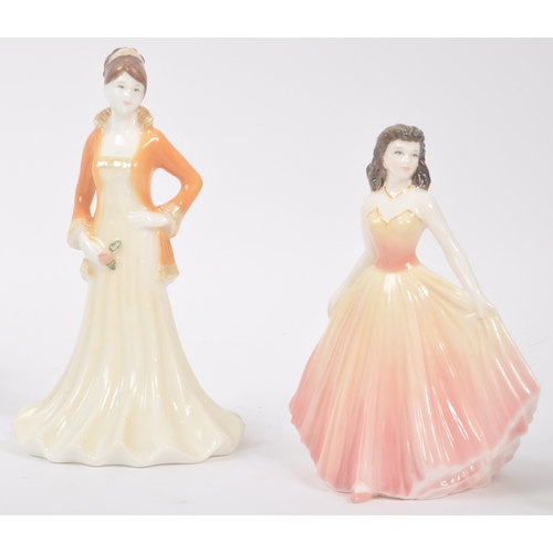 164 - Coalport - A collection of late 20th century and later porcelain china female table ware figurines. ... 