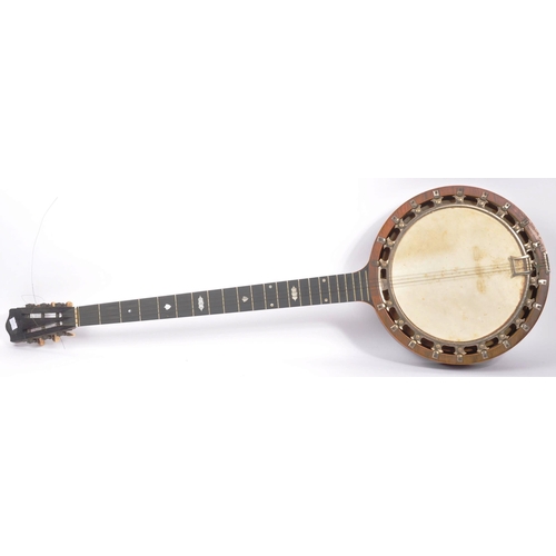 418 - Windsor - An early 20th Century five string New Windsor Banjo, comprising of a walnut neck with ebon... 