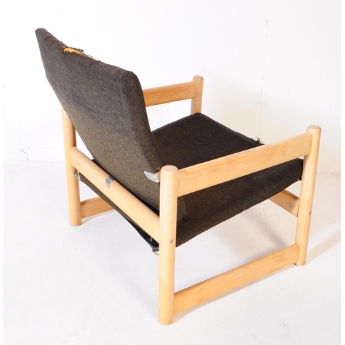 572 - British Modern Design - Mid century beech wood easy chair / armchair in the manner of habitat. Turne... 