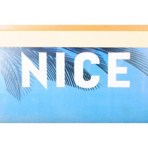 601 - After Efff D'Hey - A 1930's Art Deco reproduction travel poster for Nice, France by PLM. The poster ... 