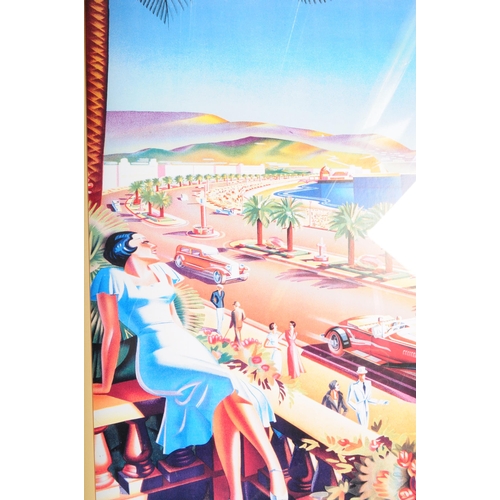 601 - After Efff D'Hey - A 1930's Art Deco reproduction travel poster for Nice, France by PLM. The poster ... 