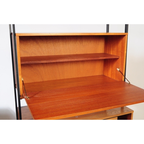 612 - Avalon - A mid 20th century Avalon ladderax manner modular wall unit shelving system. The unit of re... 