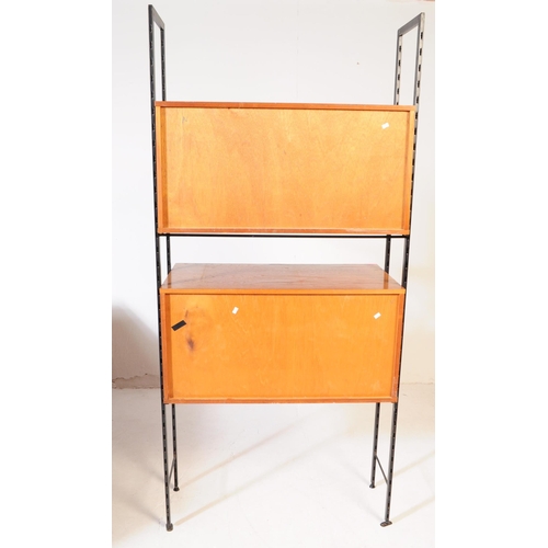 612 - Avalon - A mid 20th century Avalon ladderax manner modular wall unit shelving system. The unit of re... 