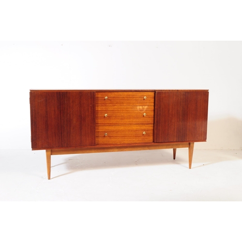 655 - Wrighton - A mid 20th century Wrighton teak wood sideboard credenza. The sideboard featuring a bank ... 