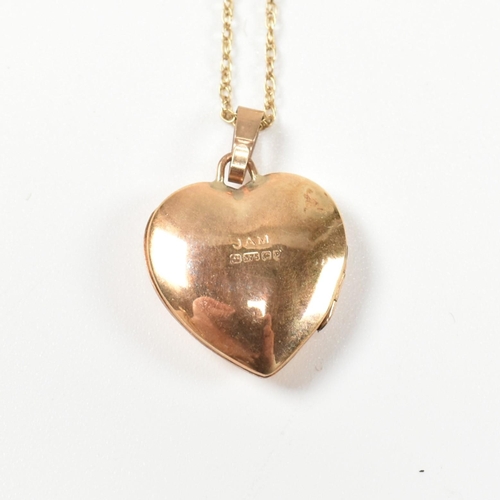 108 - Two hallmarked 9ct gold locket pendant necklaces. The locket necklaces to include a hallmarked 9ct g... 