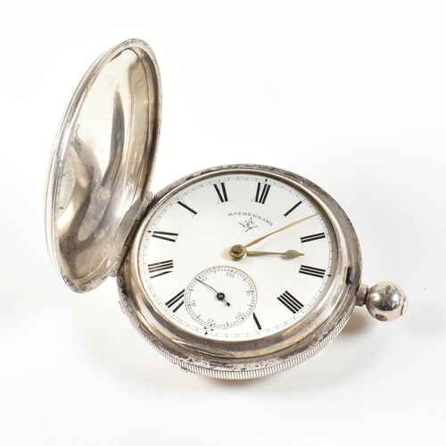 119 - Two Victorian hallmarked silver pocket watches. A Parsons and Co Bristol center seconds Chronograph ... 