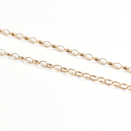 126 - A hallmarked 9ct gold oval link chain 3.98g, together with a 9ct back and front heart locket 3.25g. ... 