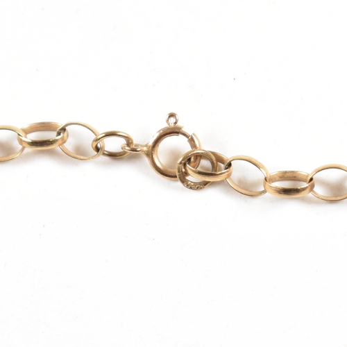 126 - A hallmarked 9ct gold oval link chain 3.98g, together with a 9ct back and front heart locket 3.25g. ... 