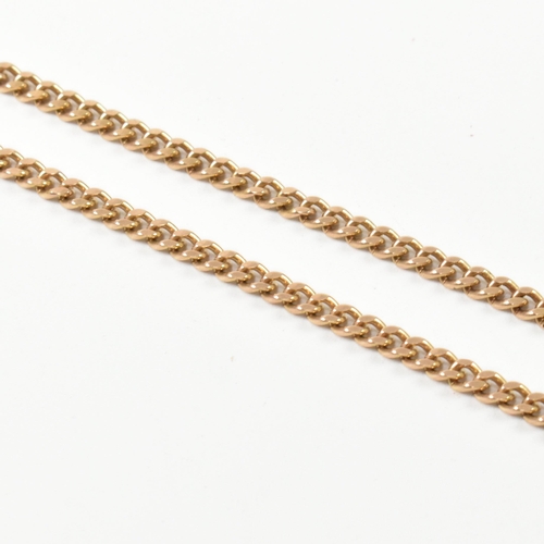 137 - A hallmarked 9ct gold curb link chain necklace. The curb link chain necklace having a spring ring cl... 