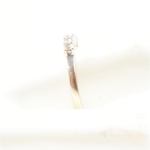 140 - A 9ct gold and diamond solitaire ring. The ring set with a round brilliant cut diamond. Estimated di... 