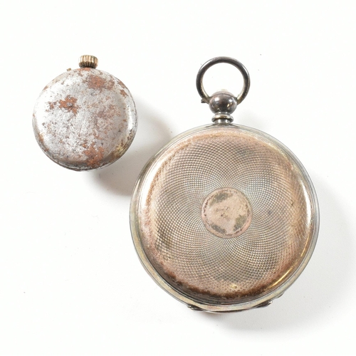 164 - A 935 silver Kendal and Dent Swiss silver pocket watch made at Buren have subsidiary dial. Together ... 