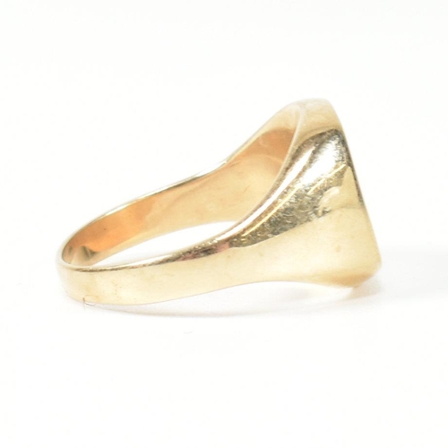 170 - A hallmarked 9ct gold signet seal ring with dragon intaglio. The signet ring having a flat cushion s... 