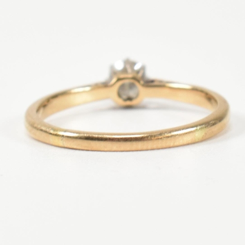 174 - An 18ct gold and diamond solitaire ring. The ring set with a single eight claw set round brilliant c... 