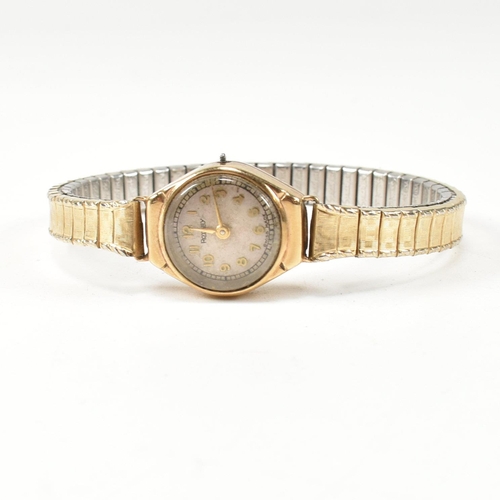 191 - A hallmarked 9ct gold Rotary dress watch. The ladies Rotary dress watch having Arabic indices set in... 