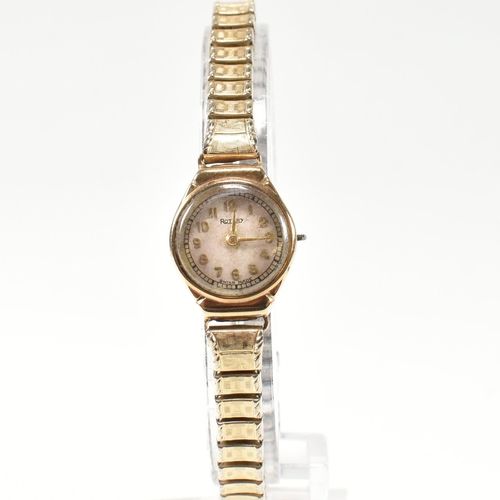 191 - A hallmarked 9ct gold Rotary dress watch. The ladies Rotary dress watch having Arabic indices set in... 