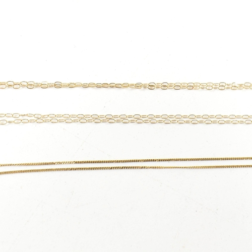 192 - Three 9ct gold, diamond and gem set chain necklaces. The gold necklaces to include a 9ct gold pendan... 