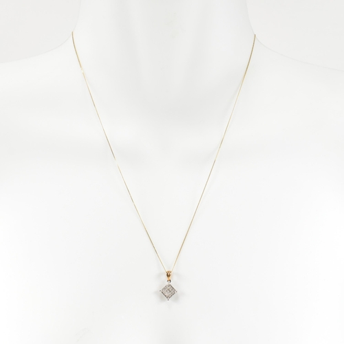 192 - Three 9ct gold, diamond and gem set chain necklaces. The gold necklaces to include a 9ct gold pendan... 