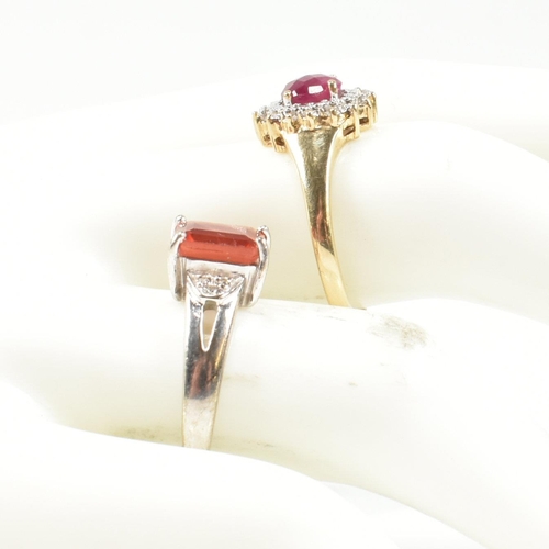 211 - Two 9ct gold and gem set dress rings. The rings to include a hallmarked 9ct white gold dress ring se... 