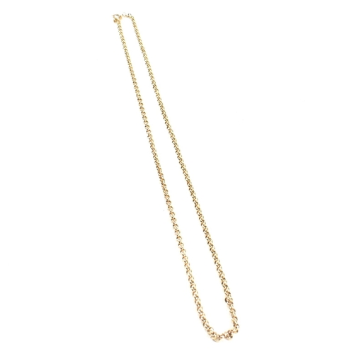 223 - An Italian hallmarked 9ct gold belcher chain necklace. The necklace hallmarked for Birmingham togeth... 