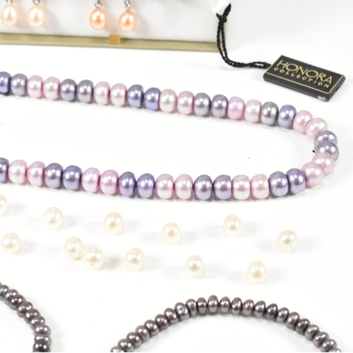 235 - A collection of Honora cultured pearl jewellery. The jewellery to include seven pairs of 925 silver ... 