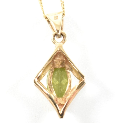 244 - Two 9ct gold and gem set necklaces. The necklaces to include a 9ct gold ametrine and diamond pendant... 