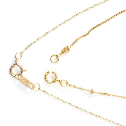 244 - Two 9ct gold and gem set necklaces. The necklaces to include a 9ct gold ametrine and diamond pendant... 