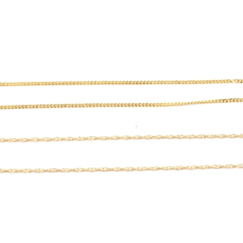 244 - Two 9ct gold and gem set necklaces. The necklaces to include a 9ct gold ametrine and diamond pendant... 