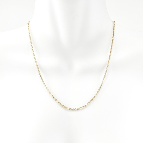 261 - A hallmarked 9ct gold belcher chain necklace. The gold belcher chain hallmarked for Birmingham. Spon... 