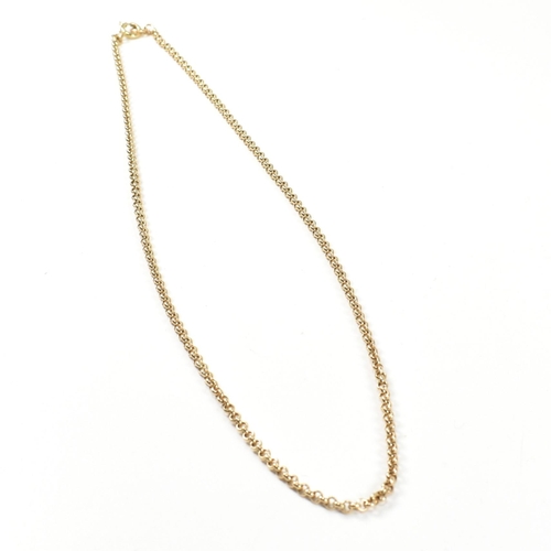 261 - A hallmarked 9ct gold belcher chain necklace. The gold belcher chain hallmarked for Birmingham. Spon... 