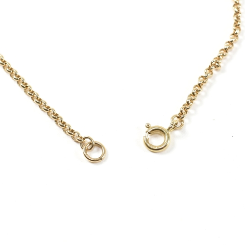 261 - A hallmarked 9ct gold belcher chain necklace. The gold belcher chain hallmarked for Birmingham. Spon... 