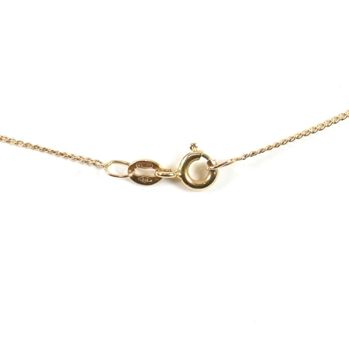 265 - A hallmarked 9ct gold chain necklace with a good luck pendant. The Italian hallmarked 9ct gold chain... 