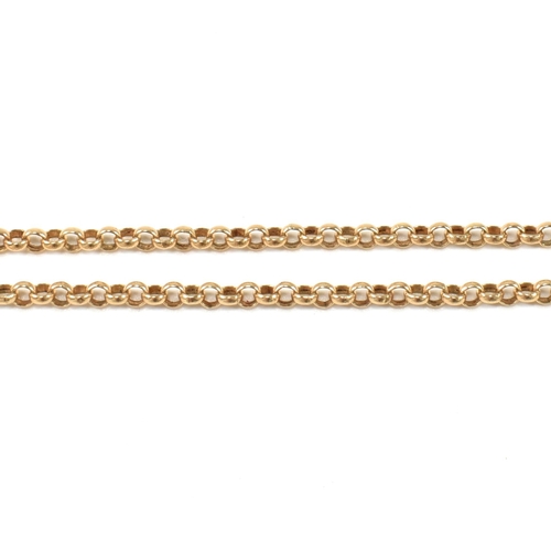 273 - An Italian hallmarked 9ct gold flat curb link chain necklace. The 9ct gold curb link chain necklace ... 