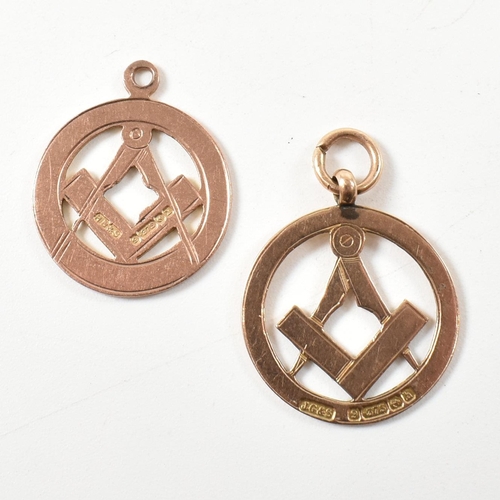 288 - Two antique hallmarked 9ct gold Masonic pendants. The pendants to include a hallmarked Edwardian 9ct... 