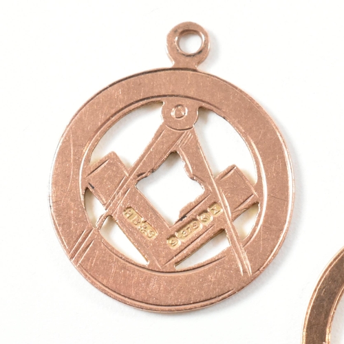 288 - Two antique hallmarked 9ct gold Masonic pendants. The pendants to include a hallmarked Edwardian 9ct... 