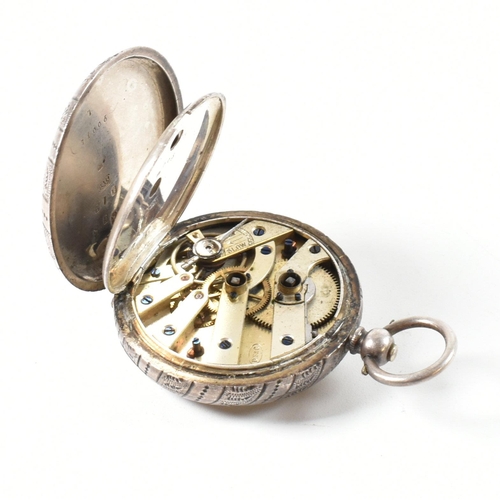 340 - A hallmarked silver R. Showering of Bristol fob pocket watch. The Swiss hallmarked silver fob watch ... 