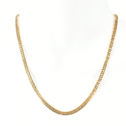 35 - A hallmarked 9ct gold chain flat link chain necklace. Hallmarked Birmingham. Weight 19.5g. Measures ... 