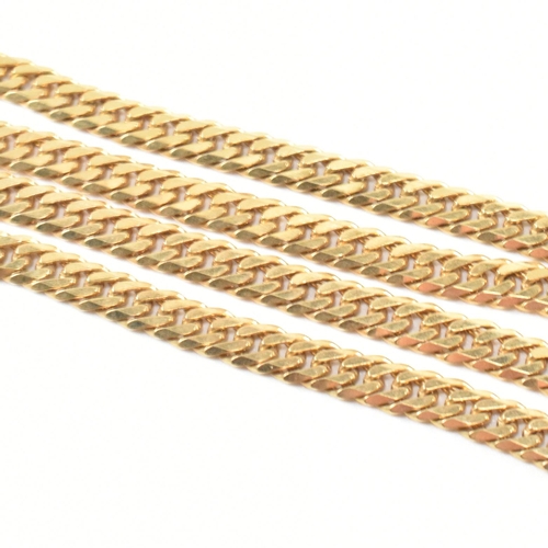 35 - A hallmarked 9ct gold chain flat link chain necklace. Hallmarked Birmingham. Weight 19.5g. Measures ... 