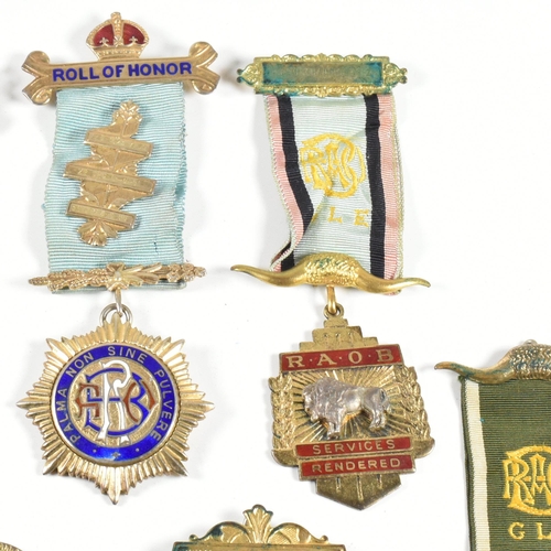 402 - A collection of hallmarked silver and metal masonic medals. The medals to include silver gilt GLE me... 