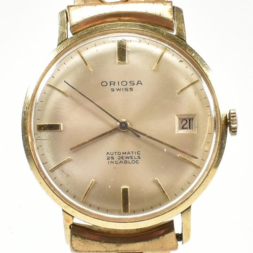 413 - A hallmarked 14ct gold Oriosa Swiss wristwatch. The automatic wristwatch 25 Jewels Incabloc having c... 