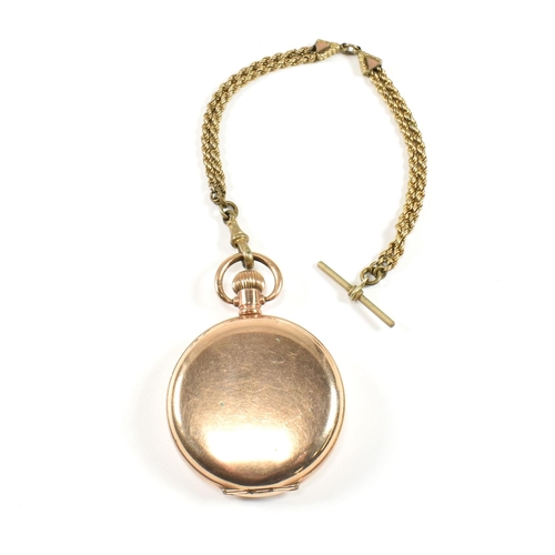 414 - A gold plated Waltham USA full hunter pocket watch. The pocket watch having a roman numeral number m... 