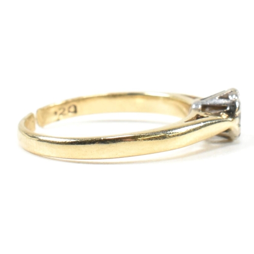 430 - A hallmarked 9ct gold and diamond solitaire ring. The ring having a single illusion set round brilli... 