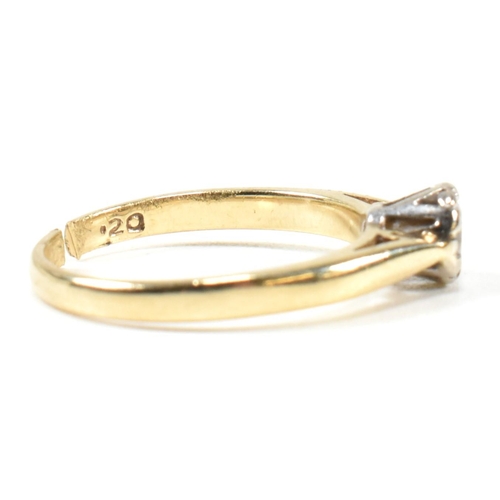 430 - A hallmarked 9ct gold and diamond solitaire ring. The ring having a single illusion set round brilli... 