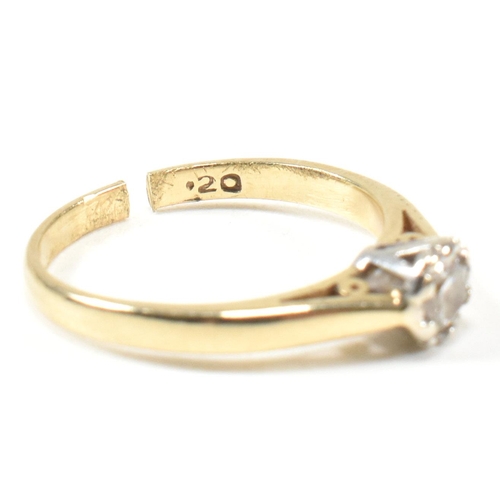 430 - A hallmarked 9ct gold and diamond solitaire ring. The ring having a single illusion set round brilli... 